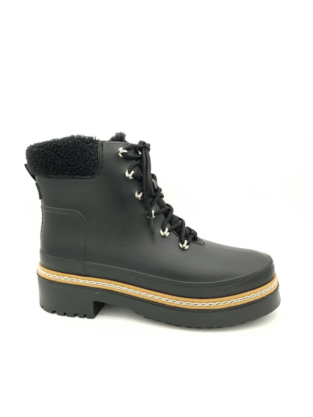 Marc Fisher Combat Rain Boots City Fur Trim Whimsygoth Outdoors Cozy Womens 9
